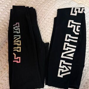 Set of 2 Leggings with Colorful Logo